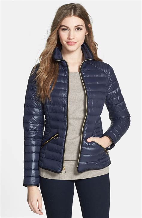 michael kors navy leather jacket|Michael Kors faux leather jacket.